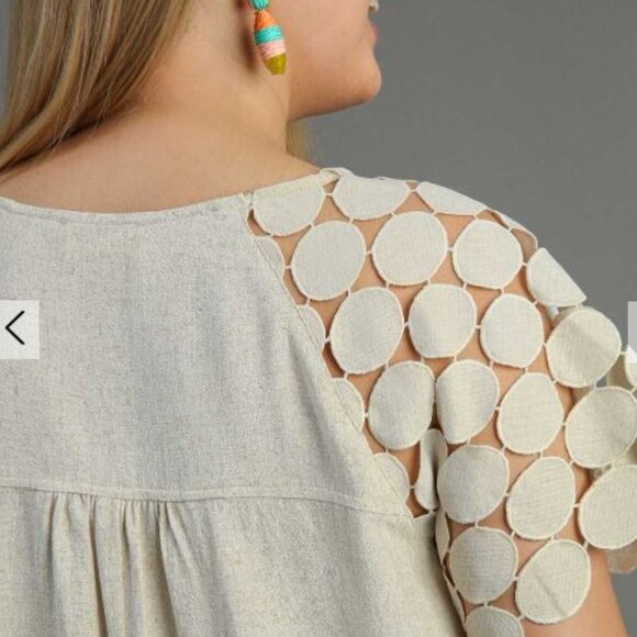 Plus mini dress textured lace reglan sleeves Umgee - Picture 3 of 6